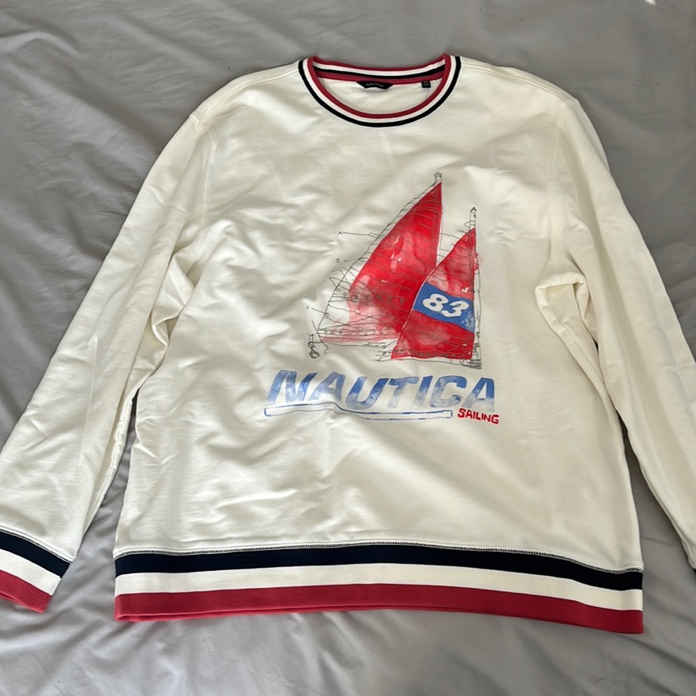 2XL Cream/Off-white Nautica Sweater